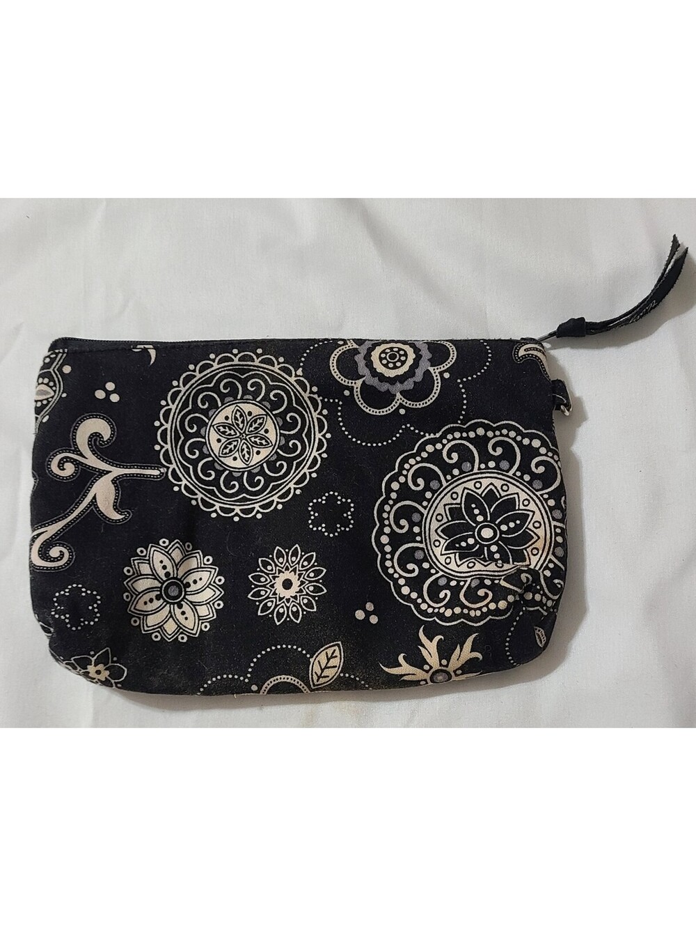 Thirty-One Gifts 31 Mini Zipper Pouch Sz Small 7.5x5 Onyx Medallion Retired EUC
